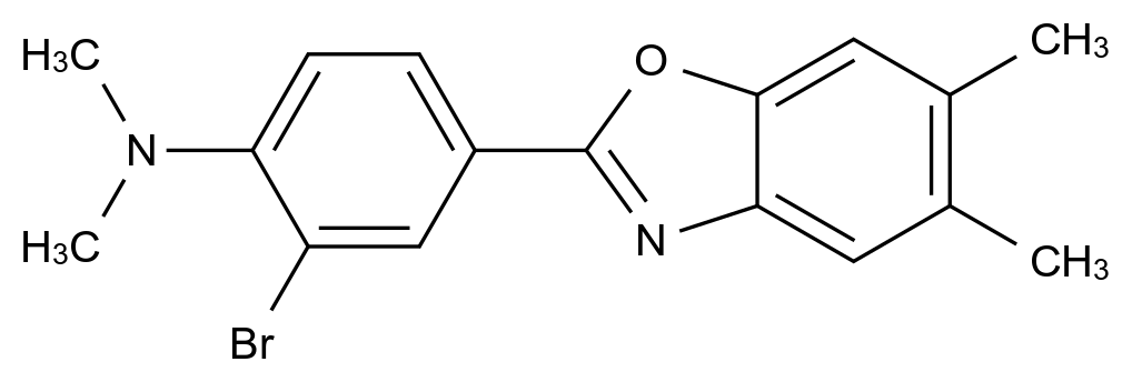  2-Bromo-4-(5,6-dimethylbenzo[d]oxazol-2-yl)-N,N-dimethylaniline CAS 1706447-95-1 结构式 Chemical Structure