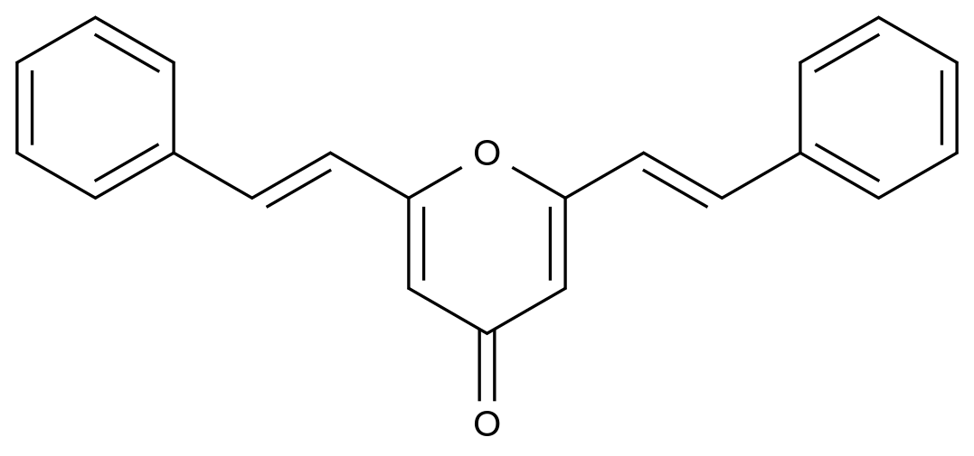2,6-Di((E)-styryl)-4H-pyran-4-one CAS 17173-83-0 chemical structure