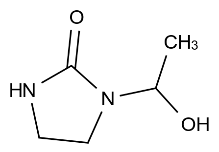 2-Imidazolidinone,1-(1-hydroxyethyl)-(9CI)标准品结构式