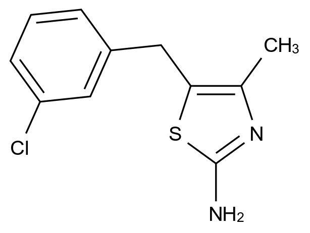 5-[(3-chlorophenyl)methyl]-4-methyl-1,3-thiazol-2-amine 5-[(3-chlorophenyl)methyl]-4-methyl-1,3-thiazol-2-amine CAS 1155998-38-1 结构式 Chemical Structure