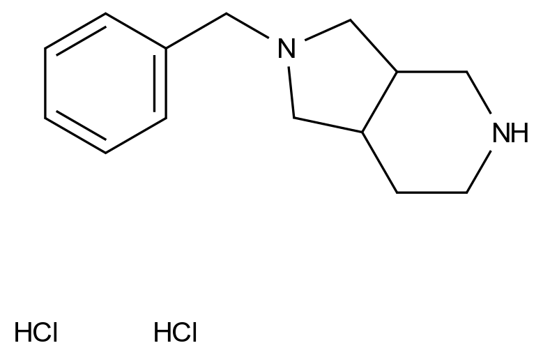 2-苄基八氢-1H-吡咯并[3,4-c]吡啶二盐酸盐 2-Benzyloctahydro-1H-pyrrolo[3,4-c]pyridine Dihydrochloride CAS 1187927-49-6 结构式 Chemical Structure