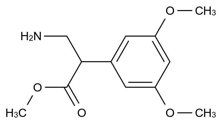  Methyl 3-amino-2-(3,5-dimethoxyphenyl)propanoate CAS 1211513-34-6 结构式 Chemical Structure