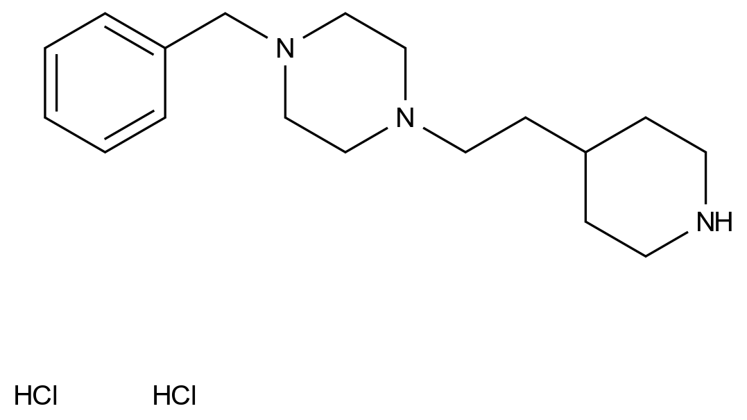  1-Benzyl-4-[2-(4-piperidinyl)ethyl]piperazinedihydrochloride CAS 1220038-60-7 结构式 Chemical Structure