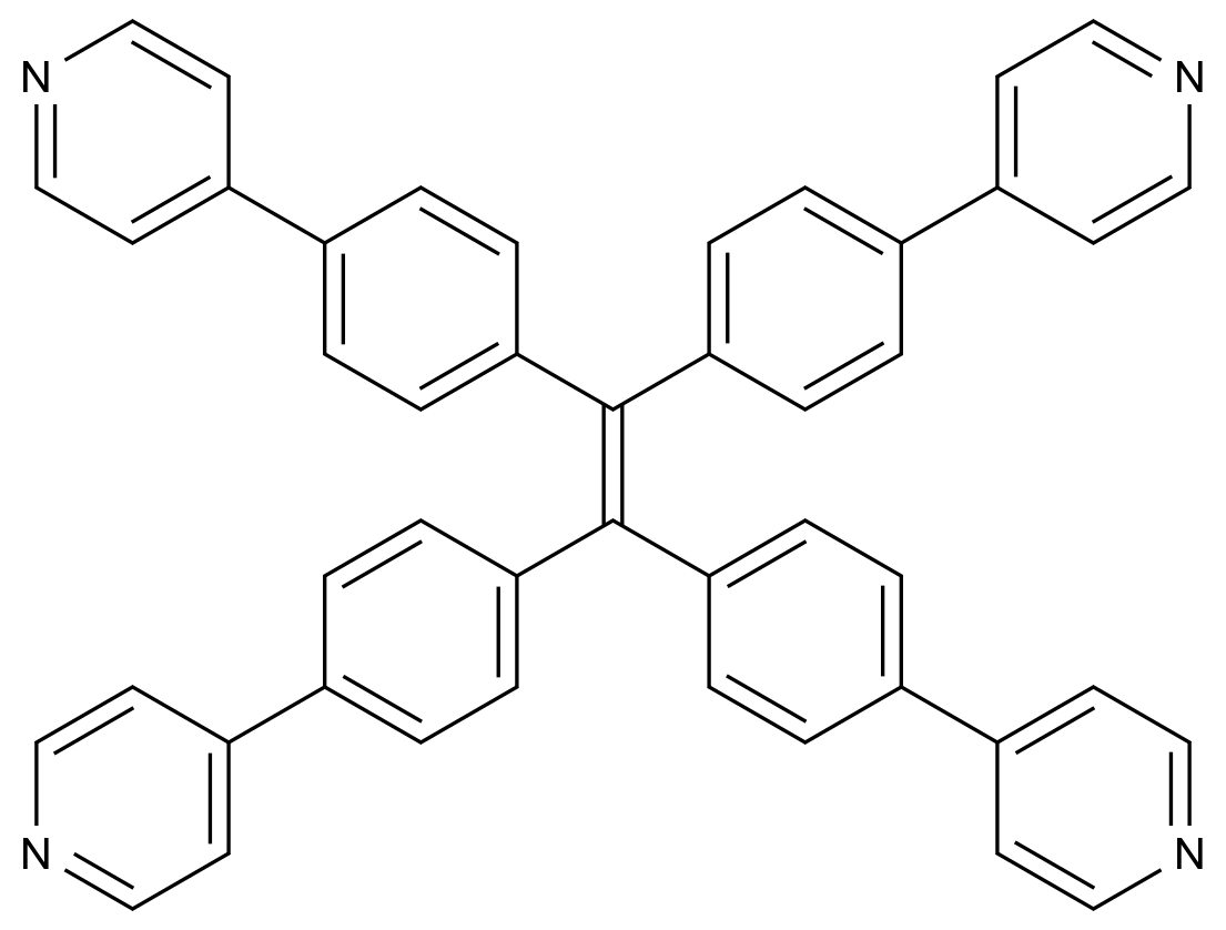  1,1,2,2-Tetrakis(4-(pyridin-4-yl)phenyl)ethene CAS 1227195-24-5 结构式 Chemical Structure