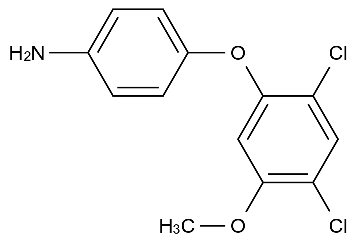  4-(2,4-Dichloro-5-methoxyphenoxy)aniline CAS 125138-50-3 结构式 Chemical Structure