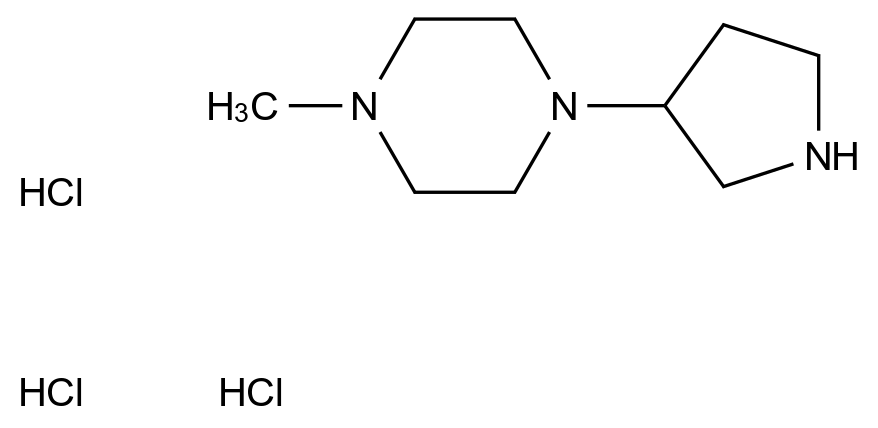  1-Methyl-4-(3-pyrrolidinyl)piperazine trihydrochloride CAS 1390654-38-2 结构式 Chemical Structure