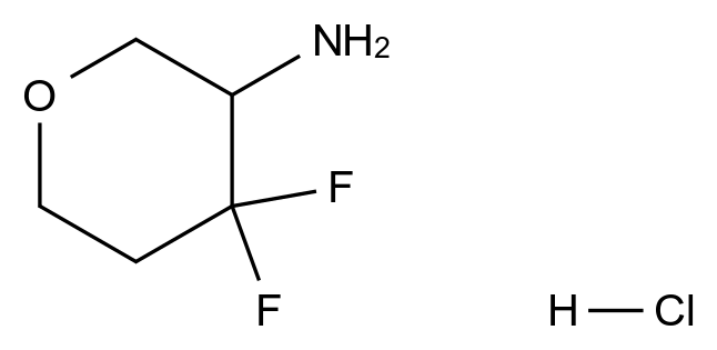  4,4-Difluorotetrahydro-2H-pyran-3-amine hydrochloride CAS 1418199-66-2 结构式 Chemical Structure