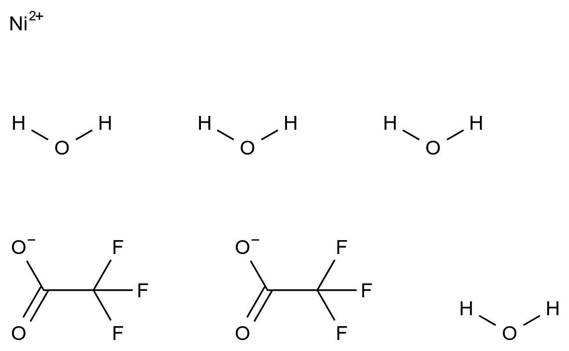  Nickel(II) 2,2,2-trifluoroacetate tetrahydrate CAS 151013-23-9 结构式 Chemical Structure