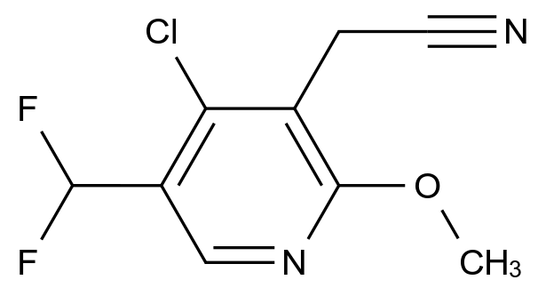  2-(4-Chloro-5-(difluoromethyl)-2-methoxypyridin-3-yl)acetonitrile CAS 1806873-79-9 结构式 Chemical Structure