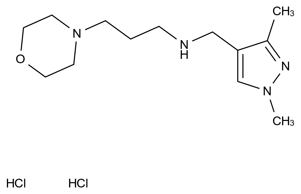  N-((1,3-Dimethyl-1H-pyrazol-4-yl)methyl)-3-morpholinopropan-1-amine dihydrochloride CAS 1856055-01-0 结构式 Chemical Structure