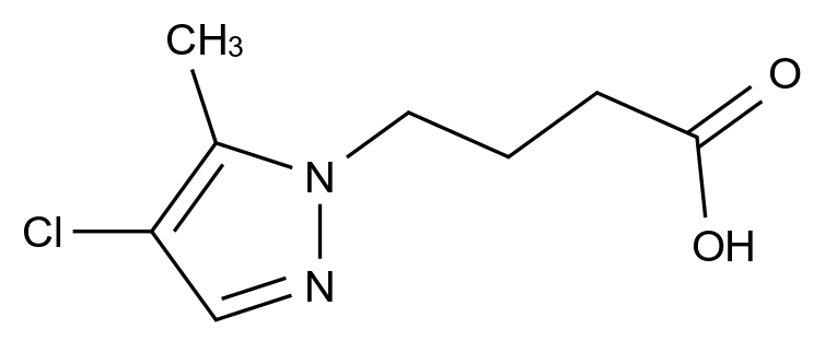 4-(4-chloro-5-methyl-1H-pyrazol-1-yl)butanoic acid 结构式