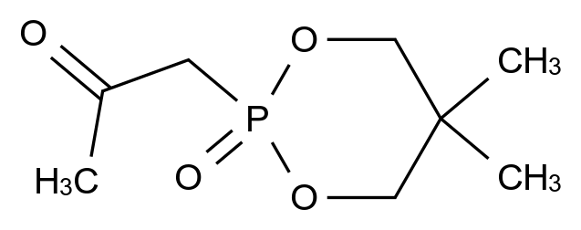 1-(5,5-二甲基-2-氧化-1,3,2-二氧磷杂环己烷-2-基)丙-2-酮 1-(5,5-Dimethyl-2-oxido-1,3,2-dioxaphosphinan-2-yl)propan-2-one CAS 111011-80-4 结构式 Chemical Structure