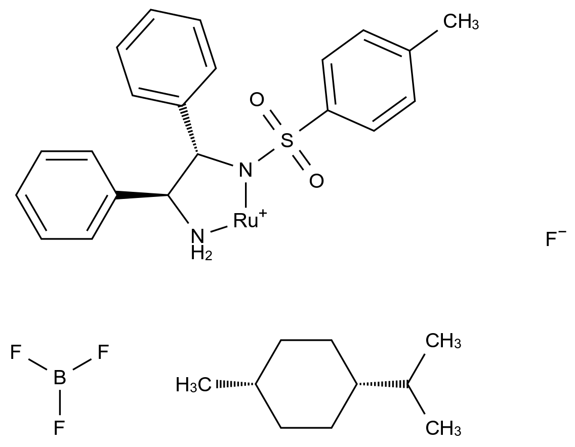  {[(1S,2S)-2-Amino-1,2-diphenylethyl](4-toluenesulfonyl)amido}(p-cymene)ruthenium(II) tetrafluoroborate CAS 1192483-26-3 结构式 Chemical Structure