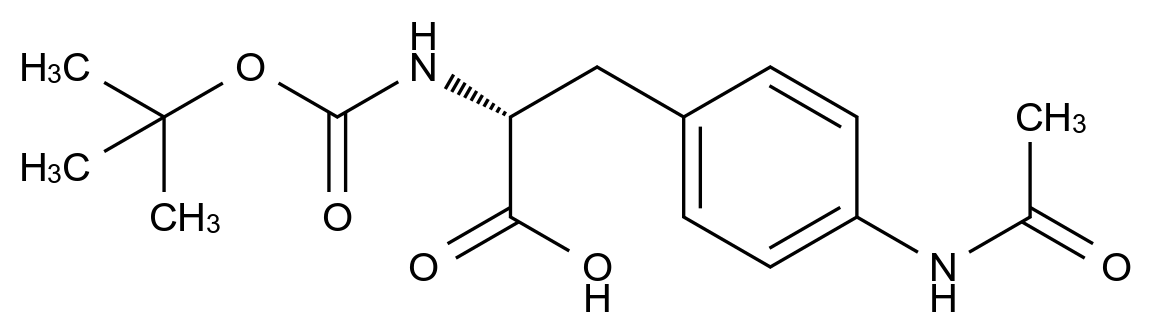  (R)-3-(4-Acetamidophenyl)-2-((tert-butoxycarbonyl)amino)propanoic acid CAS 1213917-89-5 结构式 Chemical Structure