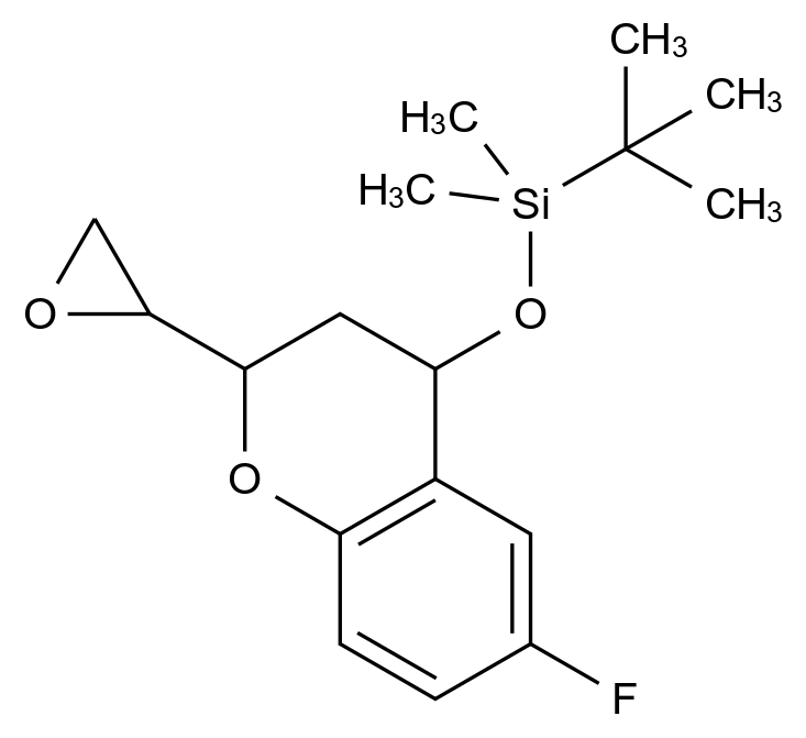 CAS No.:1286582-56-6,1286582-56-6
4-tert-Butyldimethylsilyloxy-6-fluoro-2-oxiranyl-3,4-dihydro-2H-1-benzopyran (Mixture of Diastereomers)