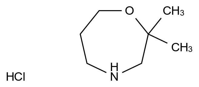 2,2-二甲基高吗啉盐酸盐 2,2-Dimethylhomomorpholine Hydrochloride CAS 1313738-94-1 结构式 Chemical Structure