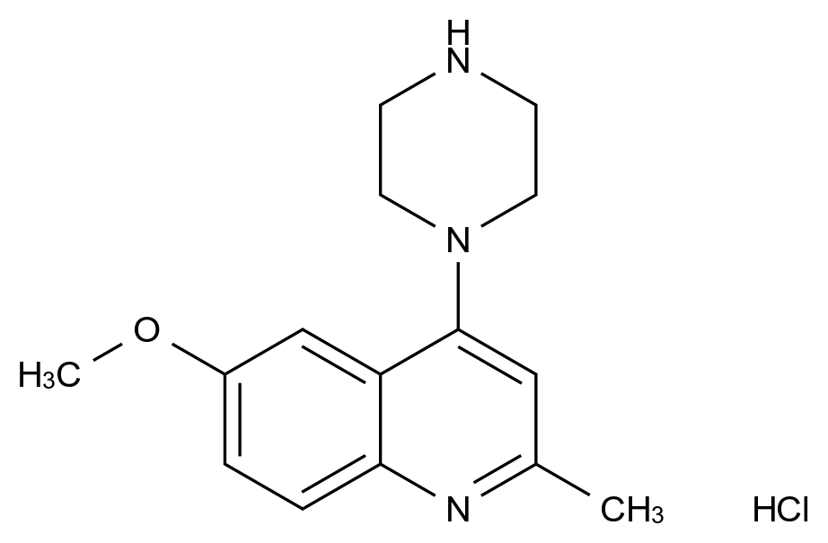 6-Methoxy-2-methyl-4-(piperazin-1-yl)quinoline Hydrochloride 6-Methoxy-2-methyl-4-(piperazin-1-yl)quinoline Hydrochloride CAS 1333256-88-4 结构式 Chemical Structure