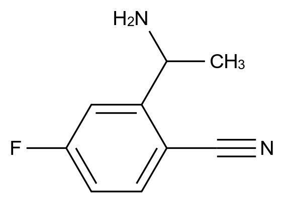  2-(1-Aminoethyl)-4-fluorobenzonitrile CAS 1337621-23-4 结构式 Chemical Structure