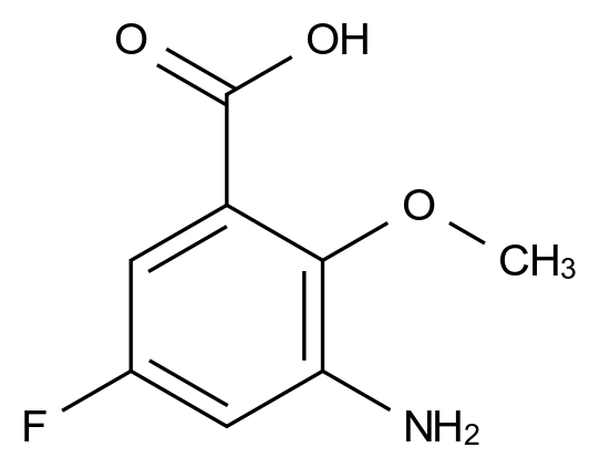 3-Amino-5-fluoro-2-methoxybenzoic acid CAS 151793-23-6 结构式 Chemical Structure