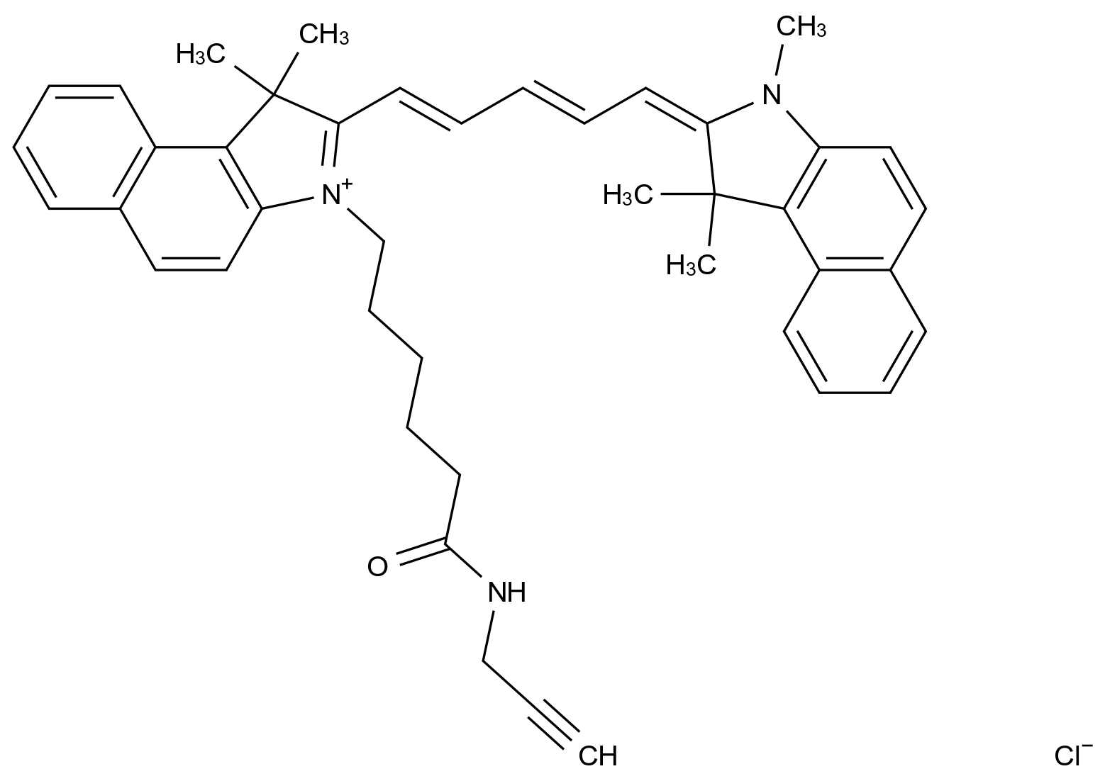  Cyanine5.5 alkyne (chloride) CAS 1628790-37-3 结构式 Chemical Structure