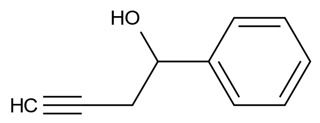  1-Phenylbut-3-yn-1-ol CAS 1743-36-8 结构式 Chemical Structure