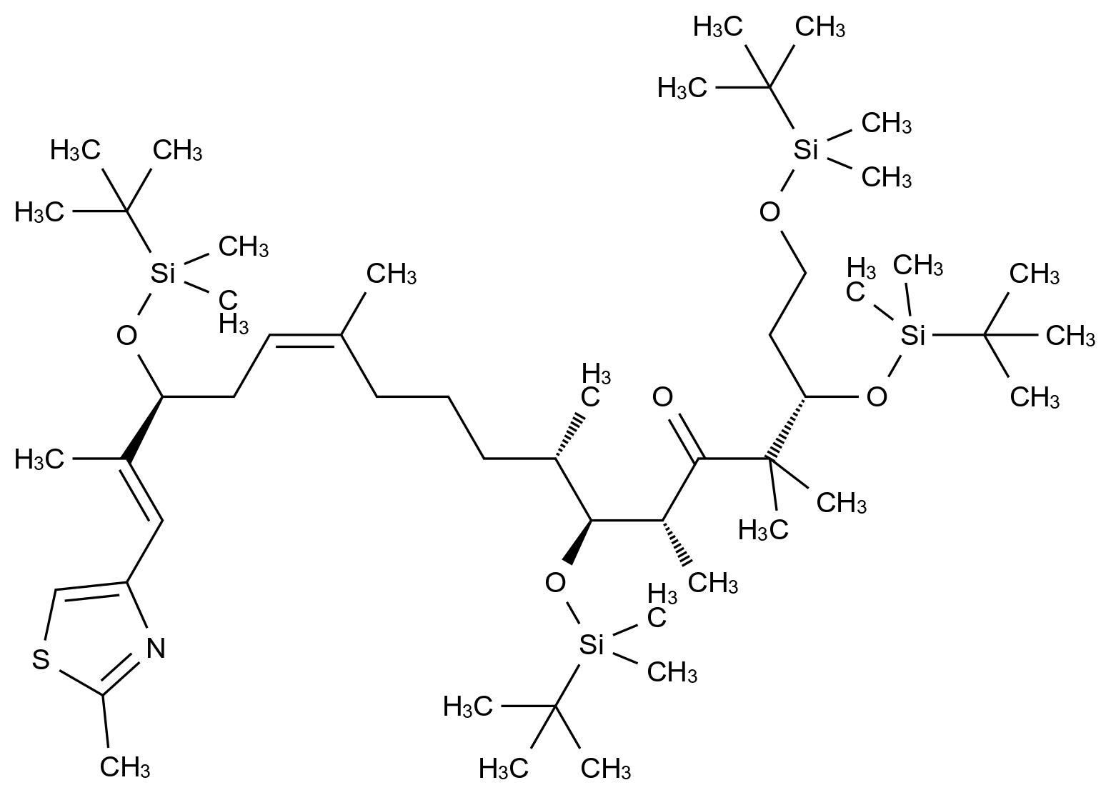 CAS No.:193146-51-9,(3S,6R,7S,8S,12Z,15S,16E)-1,3,7,15-Tetrakis-{[tert-butyl(dimethyl)silyl]oxy}-4,4,6,8,12,16-hexamethyl-17-(2-methyl-1,3-thiazol-4-yl)heptadeca-12,16-dien-5-one