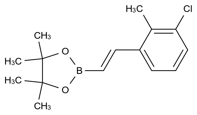  (E)-2-(3-Chloro-2-methylstyryl)-4,4,5,5-tetramethyl-1,3,2-dioxaborolane CAS 2171558-74-8 结构式 Chemical Structure