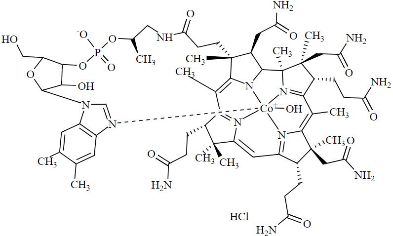 Hydroxocobalamin Hydrochloride( Cyanocobalamin EP Impurity H HCl） CAS 58288-50-9 chemical structure
