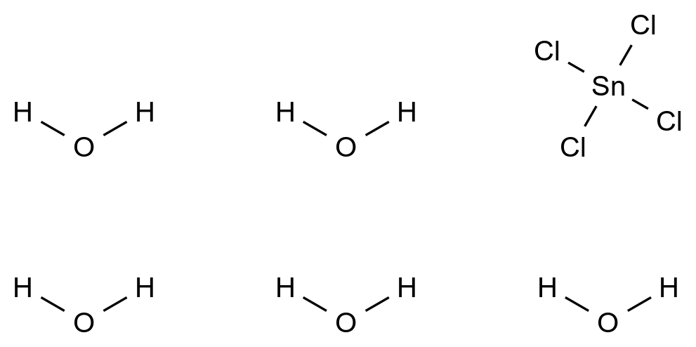 四氯化锡(IV) 五水合物 结构式