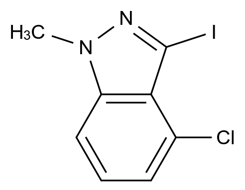  4-Chloro-3-iodo-1-methyl-1H-indazole CAS 101584-65-0 结构式 Chemical Structure