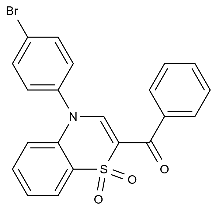  (4-(4-Bromophenyl)-1,1-dioxido-4H-benzo[b][1,4]thiazin-2-yl)(phenyl)methanone CAS 1114652-41-3 结构式 Chemical Structure