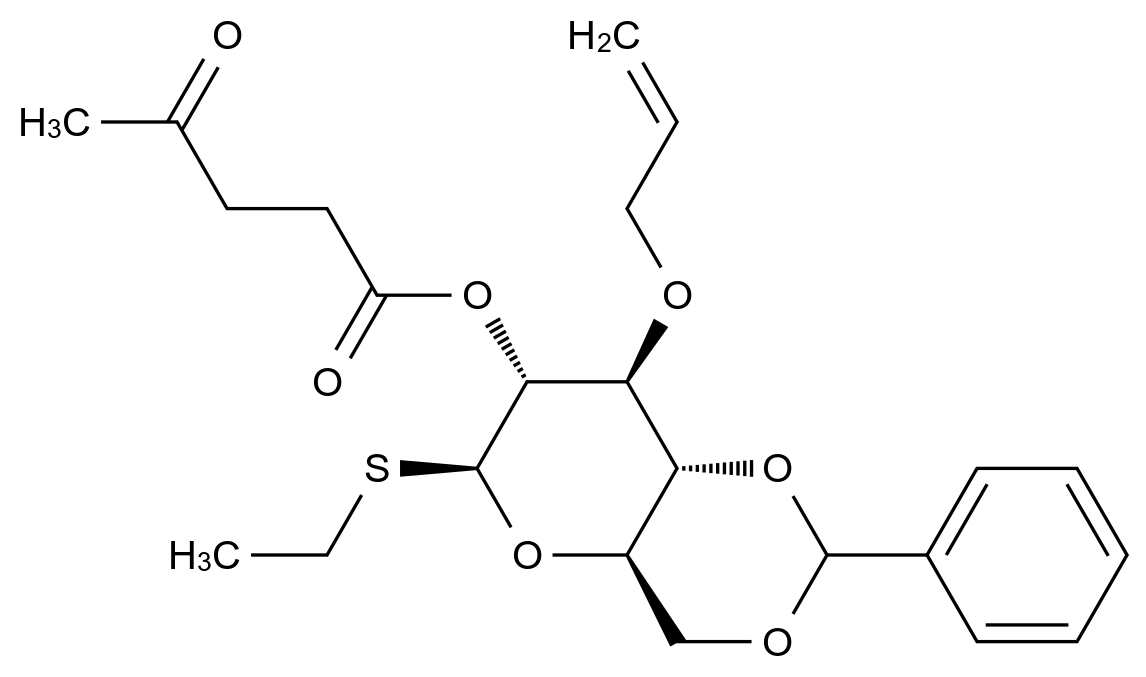  (4AR,6S,7R,8S,8aR)-8-(allyloxy)-6-(ethylthio)-2-phenylhexahydropyrano[3,2-d][1,3]dioxin-7-yl 4-oxopentanoate CAS 1186583-16-3 结构式 Chemical Structure