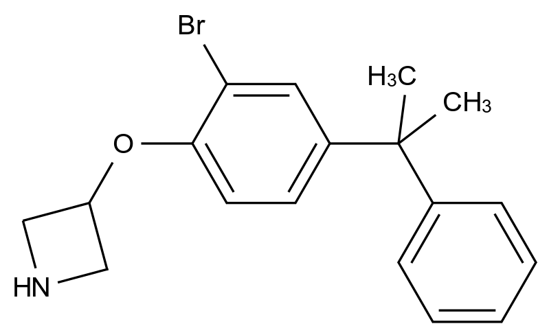  3-[2-Bromo-4-(1-methyl-1-phenylethyl)phenoxy]-azetidine CAS 1219981-31-3 结构式 Chemical Structure