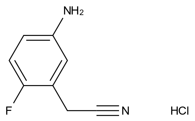  2-(5-Amino-2-fluorophenyl)acetonitrile hydrochloride CAS 1220039-71-3 结构式 Chemical Structure