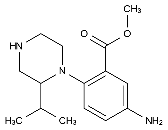  Methyl 5-amino-2-[2-(propan-2-yl)piperazin-1-yl]-benzoate CAS 1242268-13-8 结构式 Chemical Structure