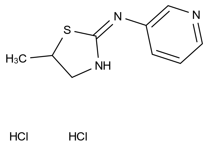 N-(5-methyl-1,3-thiazolidin-2-ylidene)pyridin-3-amine dihydrochloride N-(5-methyl-1,3-thiazolidin-2-ylidene)pyridin-3-amine dihydrochloride CAS 1252559-53-7 结构式 Chemical Structure