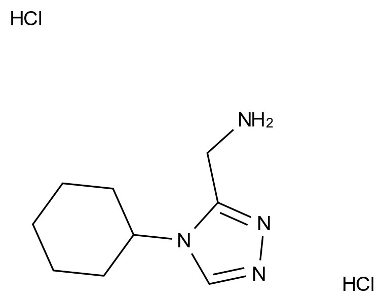  (4-Cyclohexyl-4H-1,2,4-triazol-3-yl)methanamine dihydrochloride CAS 1269199-01-0 结构式 Chemical Structure
