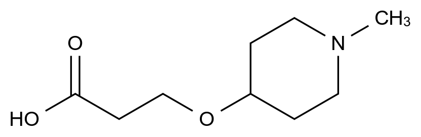  3-((1-Methylpiperidin-4-yl)oxy)propanoic acid CAS 1340250-98-7 结构式 Chemical Structure