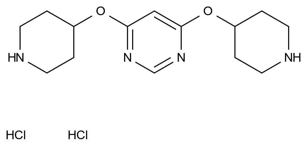  4,6-Bis(piperidin-4-yloxy)pyrimidine dihydrochloride CAS 1353956-54-3 结构式 Chemical Structure