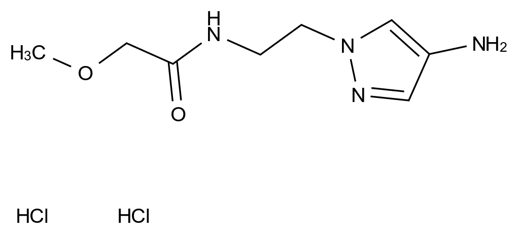  N-[2-(4-Amino-pyrazol-1-yl)-ethyl]-2-methoxy-acetamidedihydrochloride CAS 1361113-01-0 结构式 Chemical Structure