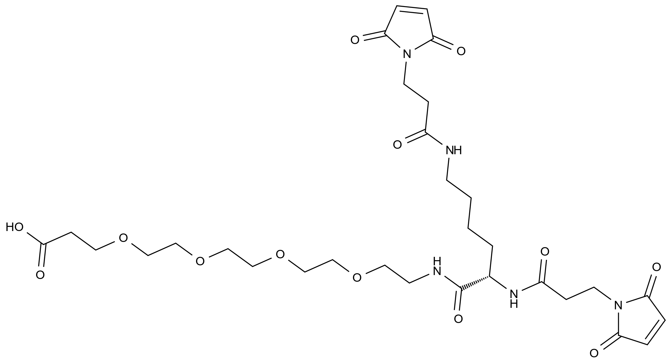  Bis-Mal-Lysine-PEG4-acid CAS 1426164-52-4 结构式 Chemical Structure