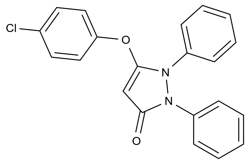  5-(4-Chlorophenoxy)-1,2-diphenyl-1H-pyrazol-3(2H)-one CAS 143578-70-5 结构式 Chemical Structure