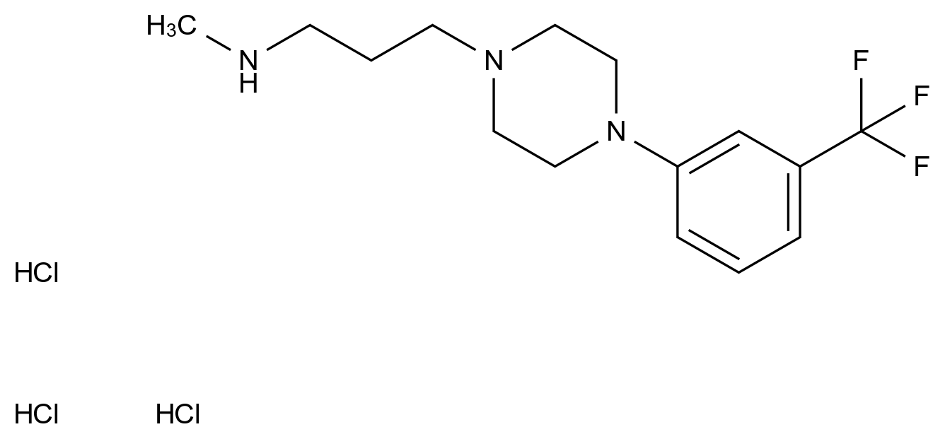  Methyl(3-{4-[3-(trifluoromethyl)phenyl]piperazin-1-yl}propyl)amine trihydrochloride CAS 1461707-11-8 结构式 Chemical Structure