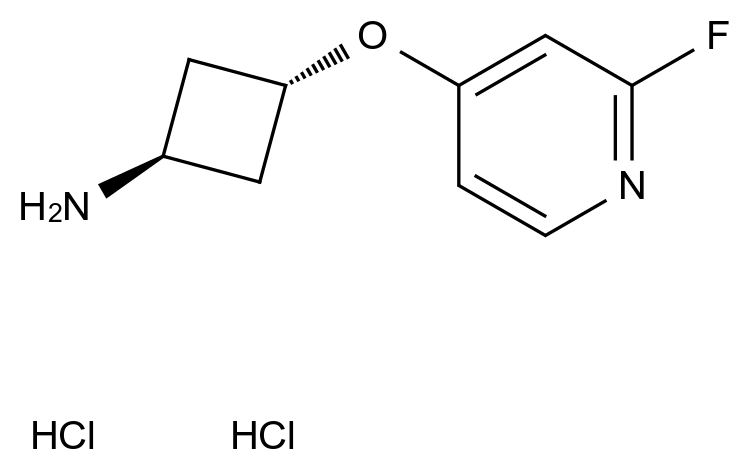  trans-3-((2-Fluoropyridin-4-yl)oxy)cyclobutanamine dihydrochloride CAS 1630907-34-4 结构式 Chemical Structure