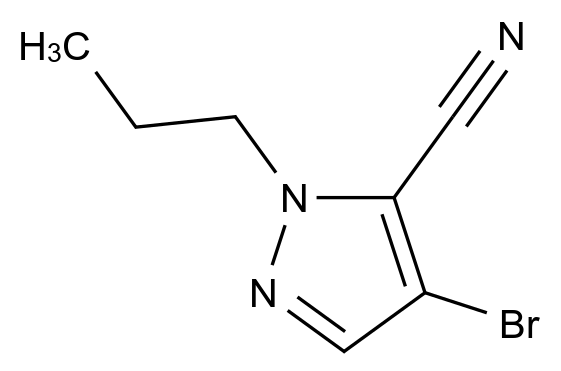 4-Bromo-1-propyl-1H-pyrazole-5-carbonitrile CAS 1708199-27-2 chemical structure