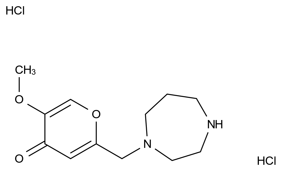  2-((1,4-Diazepan-1-yl)methyl)-5-methoxy-4H-pyran-4-one dihydrochloride CAS 1807979-69-6 结构式 Chemical Structure