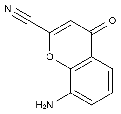  8-amino-4-oxo-chromene-2-carbonitrile CAS 1006029-14-6 结构式 Chemical Structure