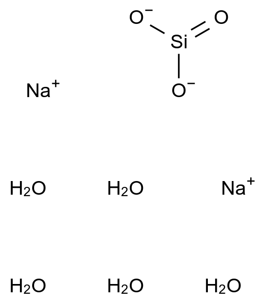 偏硅酸钠 五水合物 Sodium metasilicate pentahydrate CAS 10213-79-3 结构式 Chemical Structure