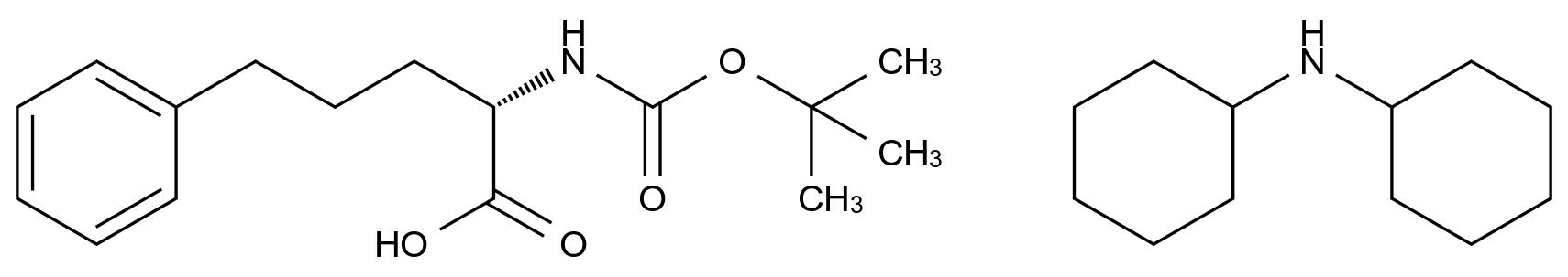  Dicyclohexylamine (S)-2-((tert-butoxycarbonyl)amino)-5-phenylpentanoate CAS 113756-89-1 结构式 Chemical Structure