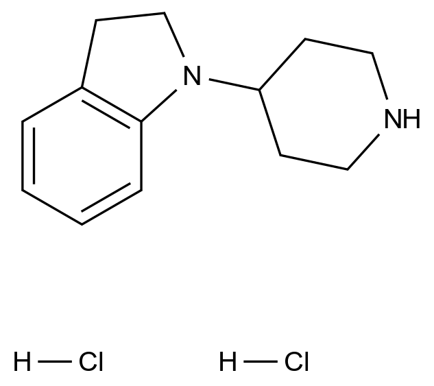  1-(4-Piperidinyl)indoline dihydrochloride CAS 1220020-04-1 结构式 Chemical Structure